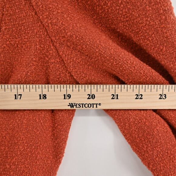 JONES NY Womens Wool Tweed Jacket Size 4 Red Orange Belted Button Retro Collared - Picture 3 of 13